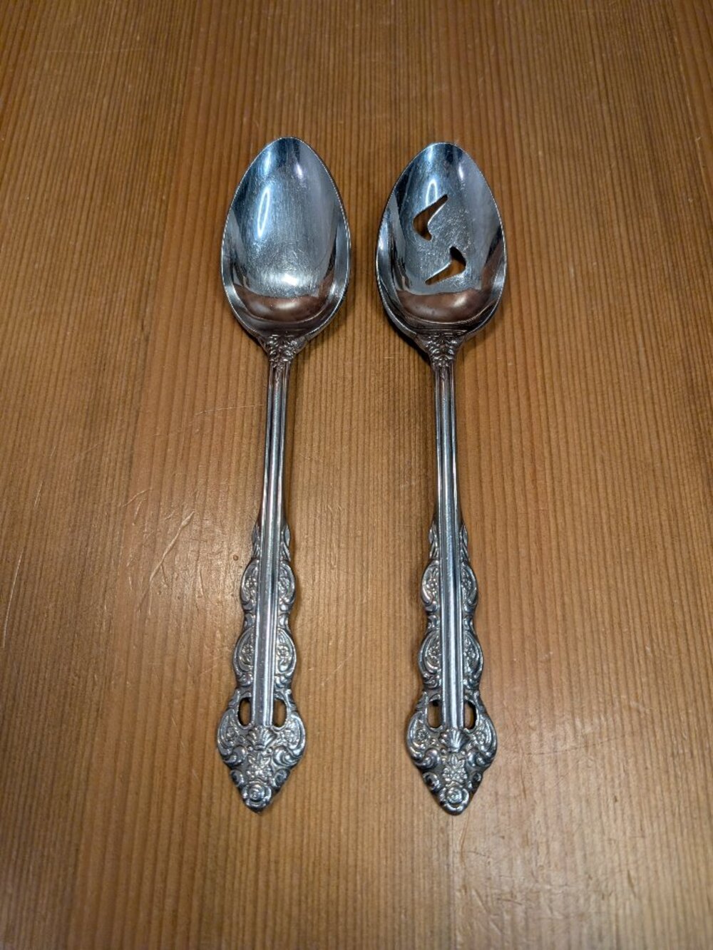 Lot of 2 Vtg Japan EHP La Tour Stainless Steel 8 1/4" Serving Spoons Set - GUC